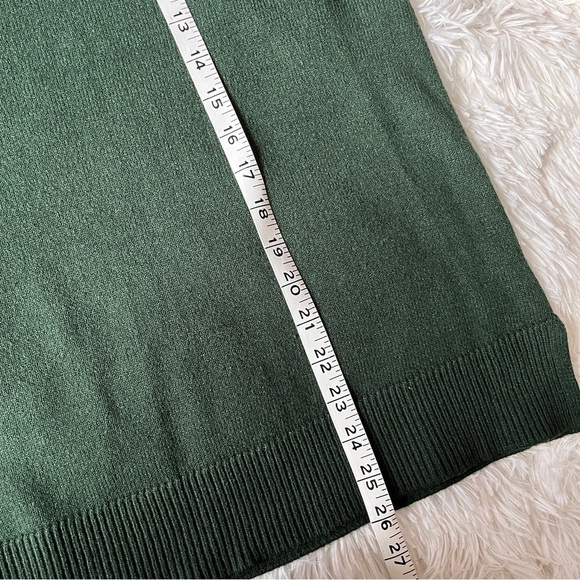 NewMax Studio Sleeveless Knit Sweater Vest L Hunter Green High Neck Ribbed Trim - Picture 10 of 12